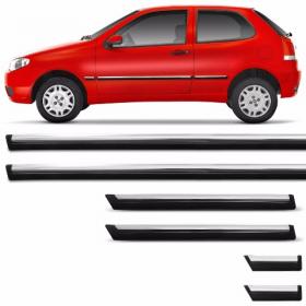 Jogo Friso Lateral Palio Siena G1 G2 G3 G4 96 a 16 Preto Cromo 2 Portas